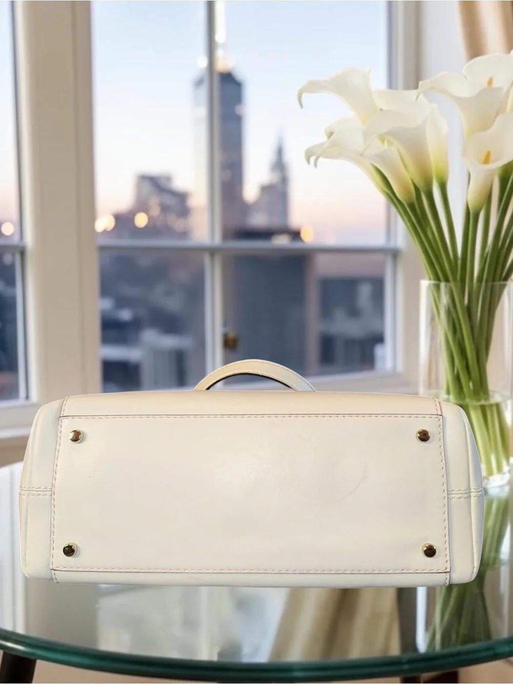 Kate Spade Storybook Lined Satchel with Turquoise Scarf Accent